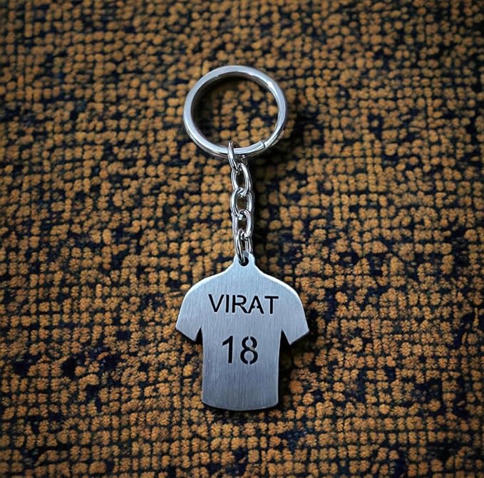 Cricketer Jersey Metal Keychain | Virat Kohli | MS Dhoni | Rohit Sharma