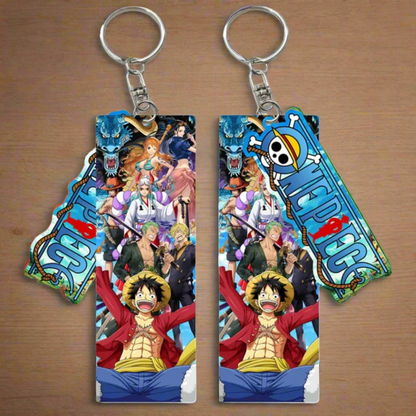 Anime Acrylic Card Keychain (One Piece & Demon Slayer)