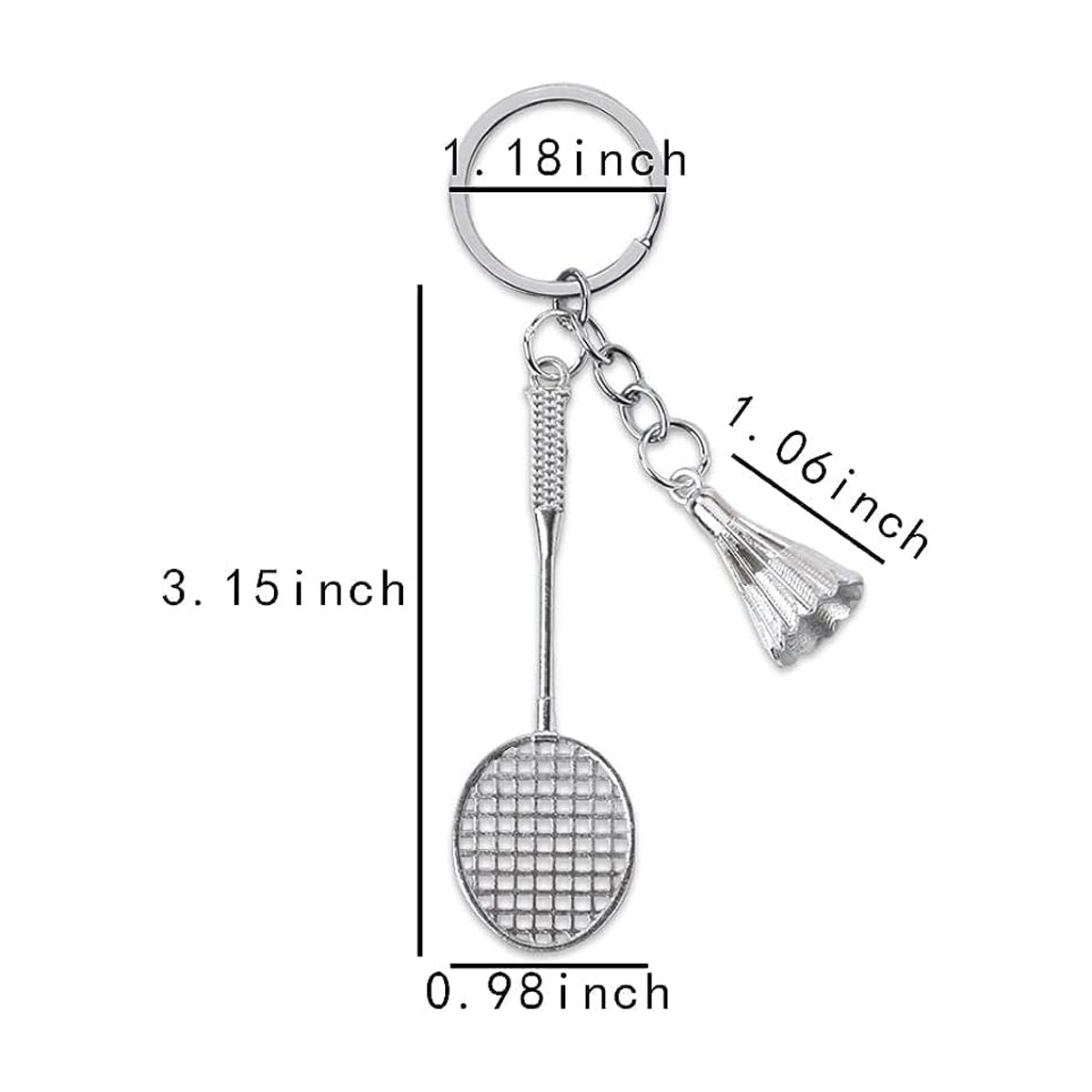 Metal Badminton Racket Keychain | Mini Badminton Keyring