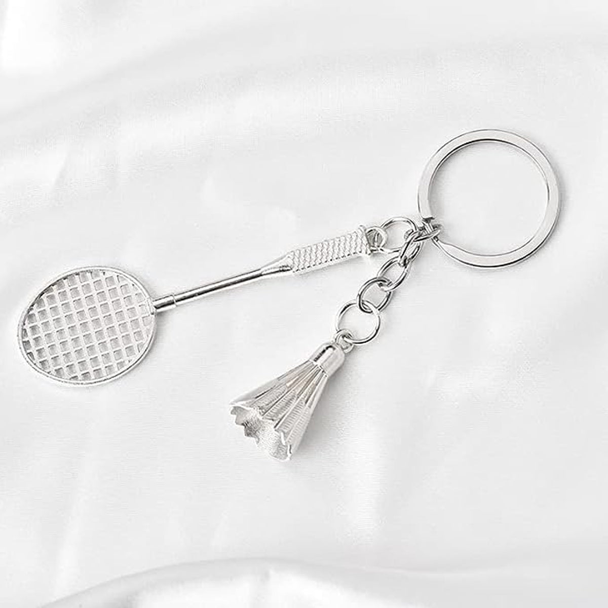 Metal Badminton Racket Keychain | Mini Badminton Keyring