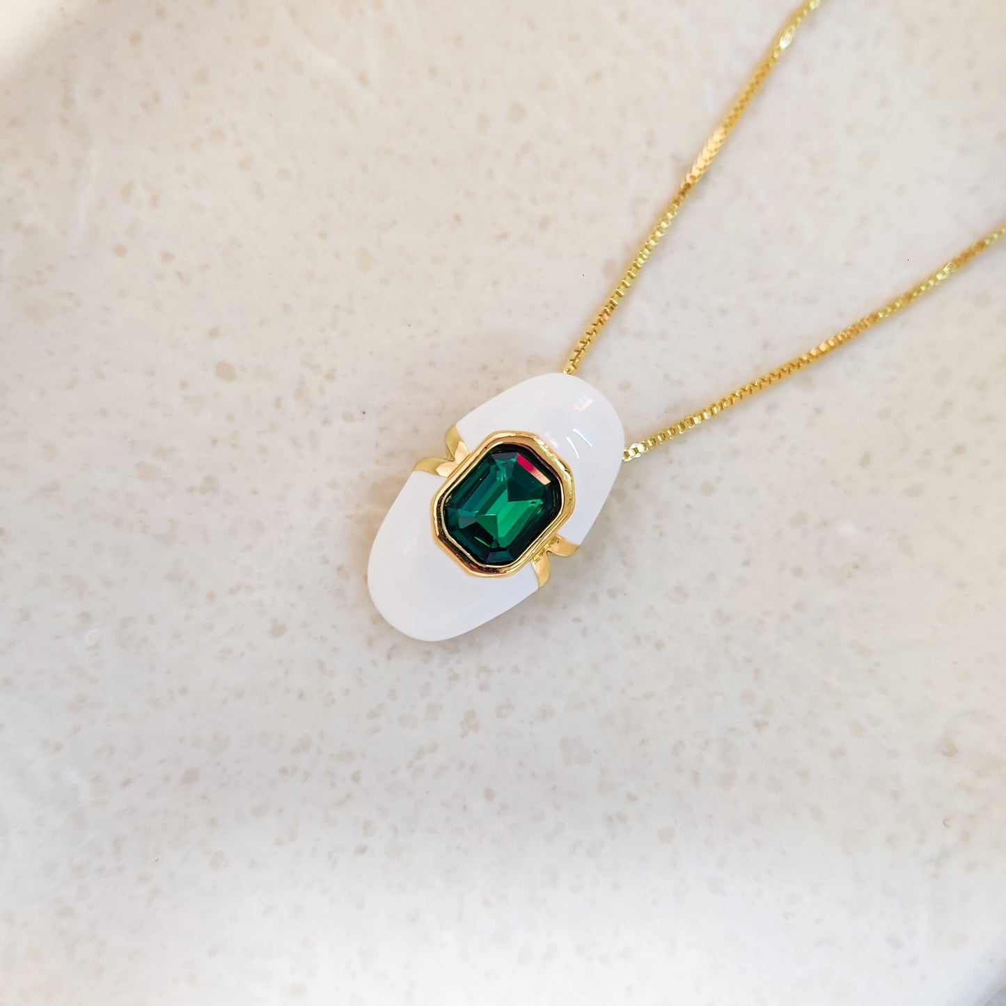 Emerald Bloom Pendant and Earrings Set