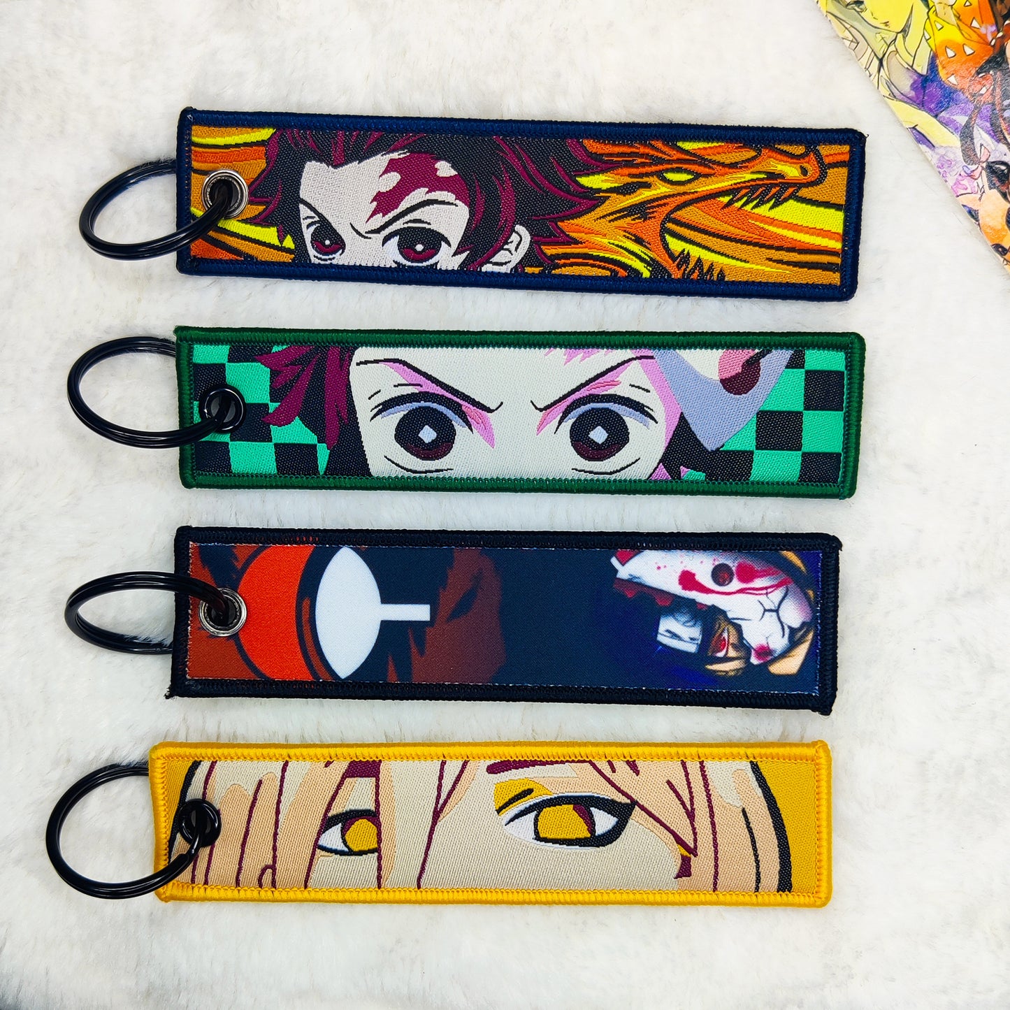 Demon Slayer: Kimetsu no Yaiba Manga Series Fabric Keychain Tag