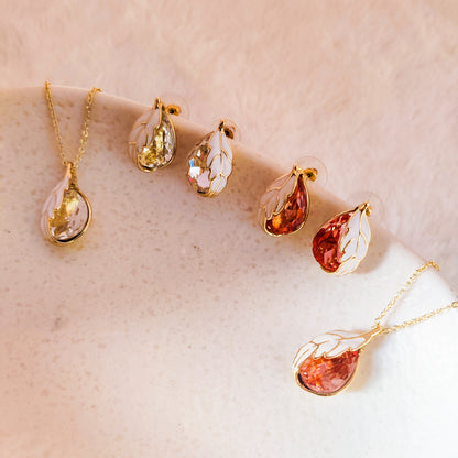 Golden Cascade Sparkle Necklace & Earring Set