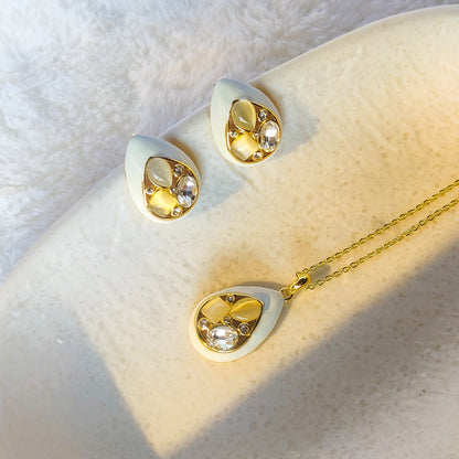 Golden Glow Teardrop Jewelry Set