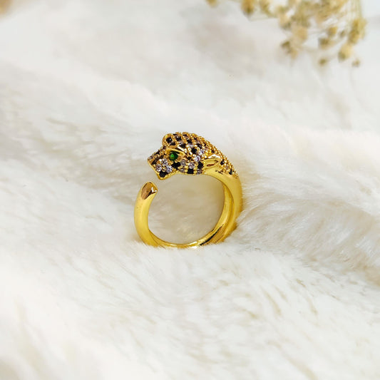 Luxe Leopard Gold & Gemstone Ring