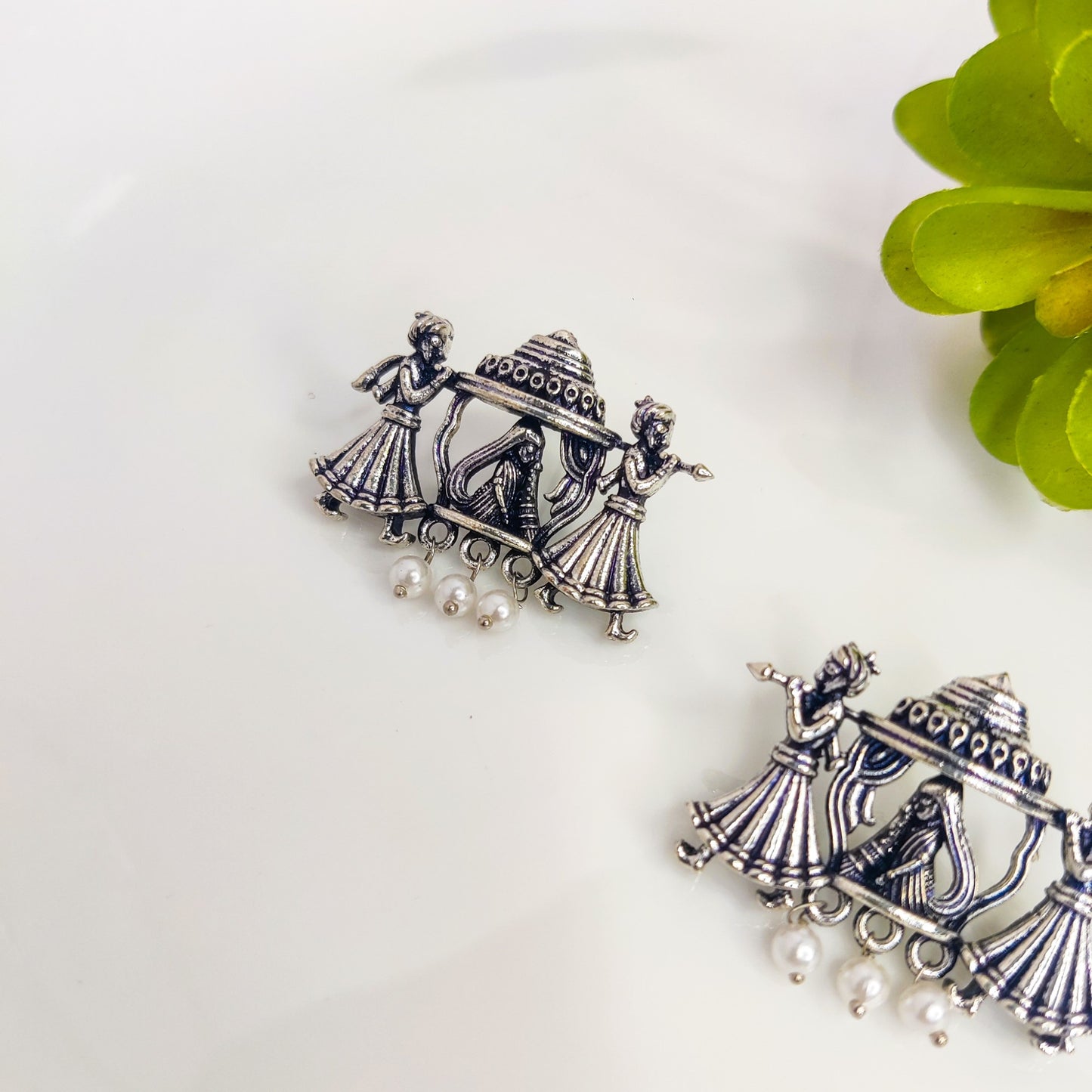 Royal Baraat Silver Earrings