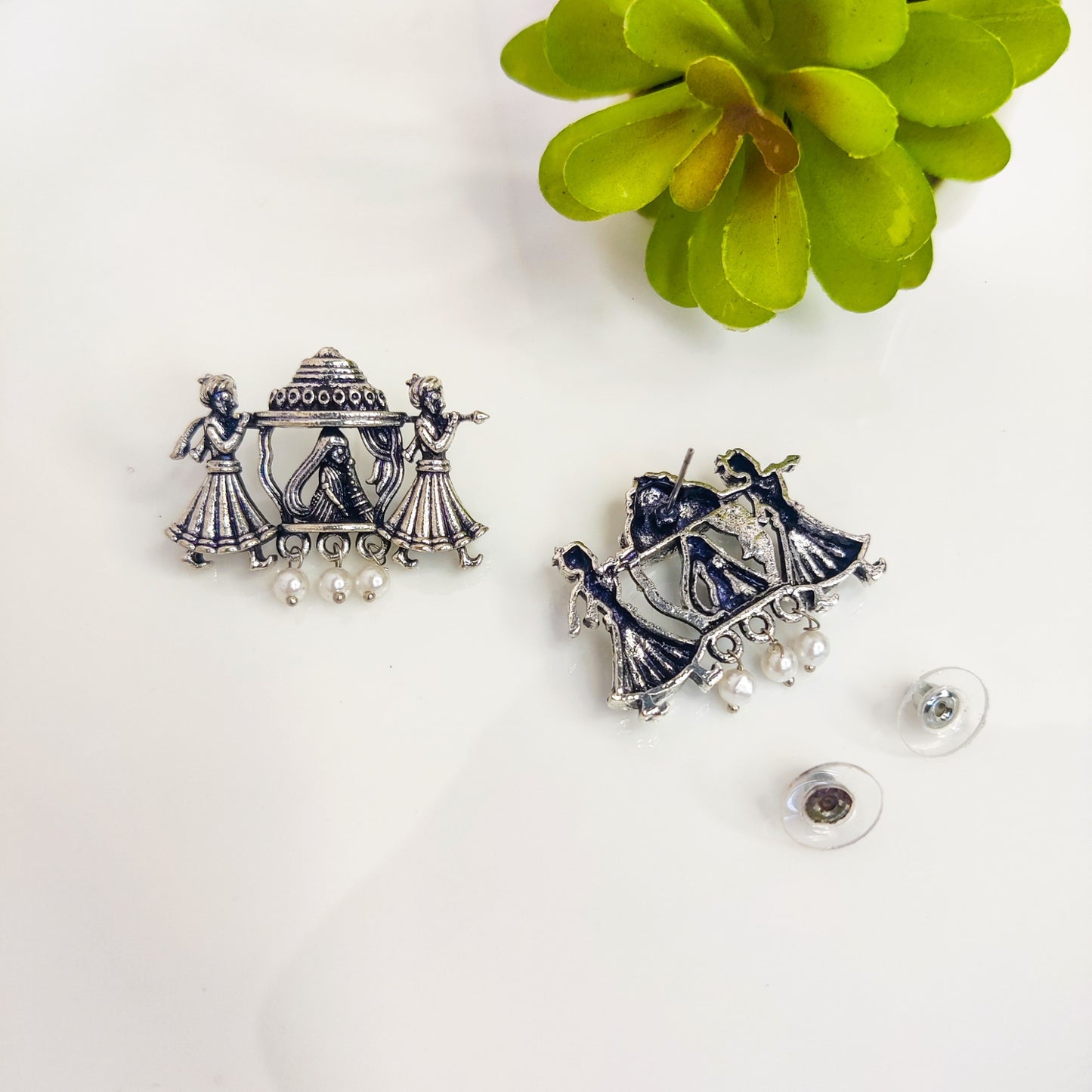 Royal Baraat Silver Earrings