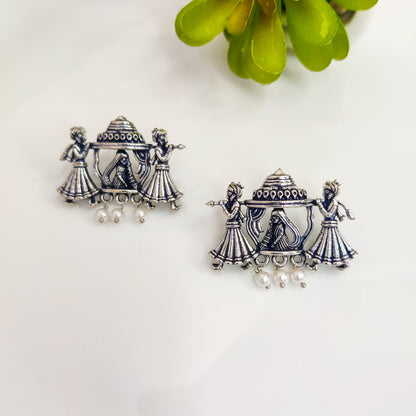 Royal Baraat Silver Earrings