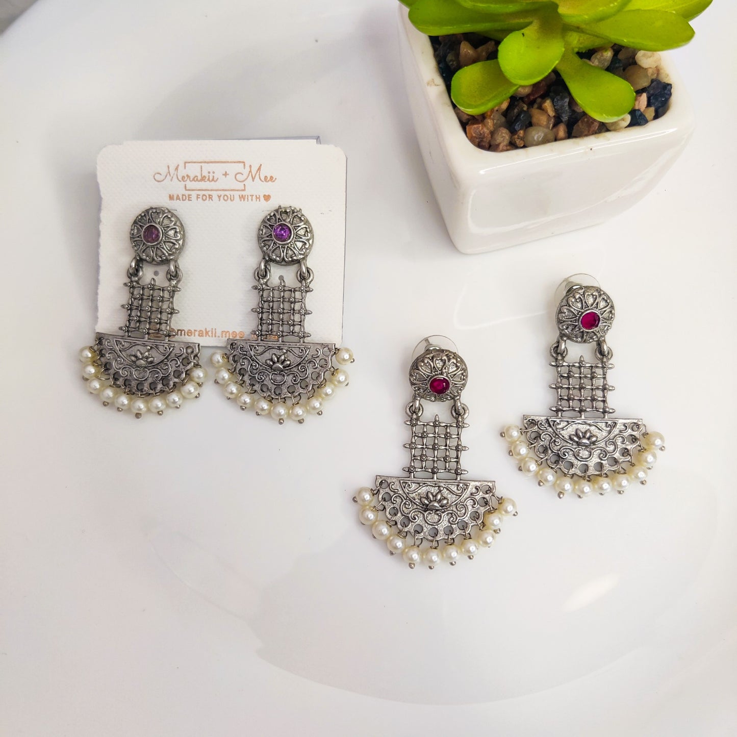 Dastoor Silver Replica Earrings