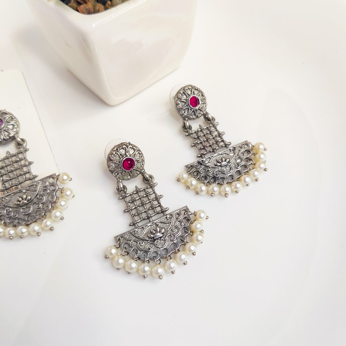 Dastoor Silver Replica Earrings