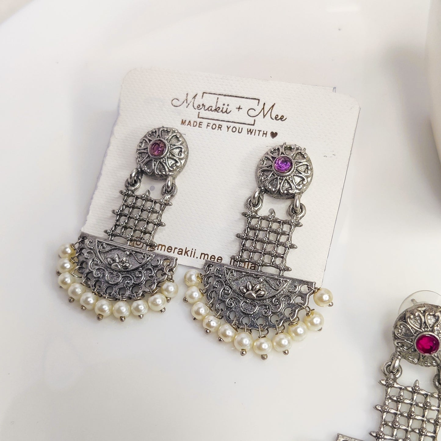 Dastoor Silver Replica Earrings