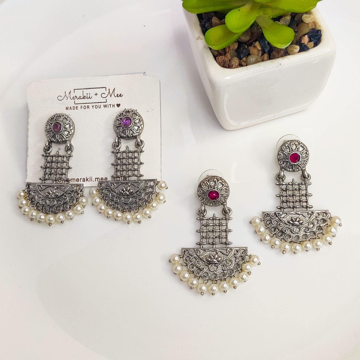 Dastoor Silver Replica Earrings