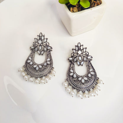 Renaissance Revival Silver Dangler Earrings