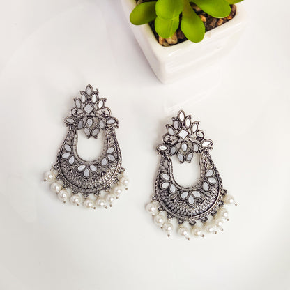 Renaissance Revival Silver Dangler Earrings