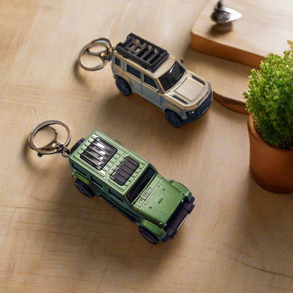 Miniature Push-Back Jeep Car Keychain