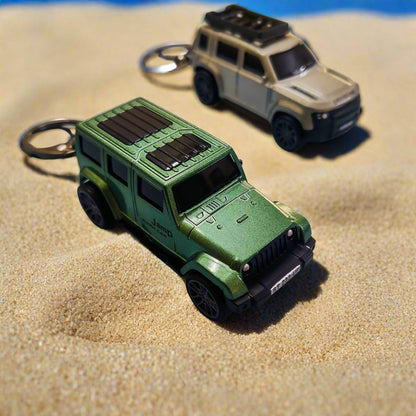 Miniature Push-Back Jeep Car Keychain