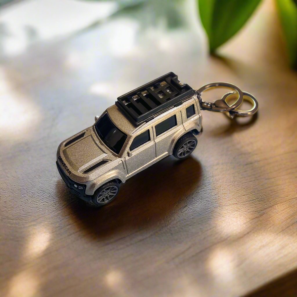 Miniature Push-Back Jeep Car Keychain