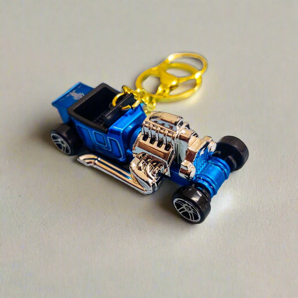 Classic Vintage Hotrod Metal Car Keychain