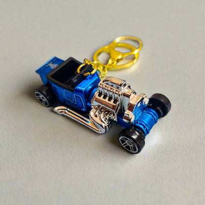 Classic Vintage Hotrod Metal Car Keychain