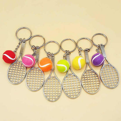 Tennis Racket & Ball Keychain