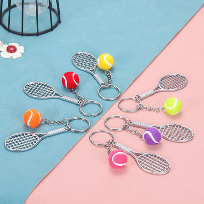 Tennis Racket & Ball Keychain