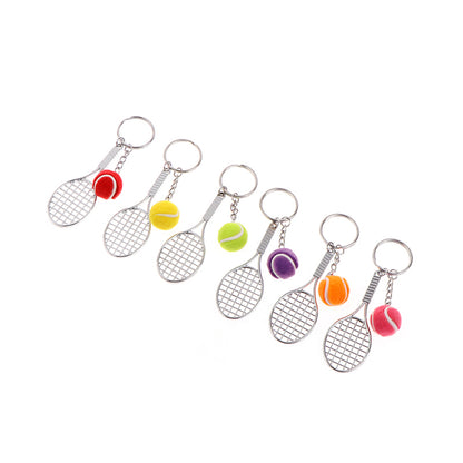 Tennis Racket & Ball Keychain