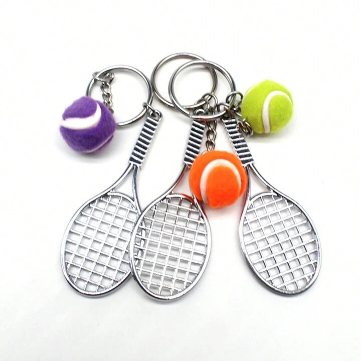 Tennis Racket & Ball Keychain