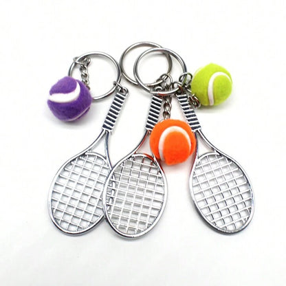 Tennis Racket & Ball Keychain