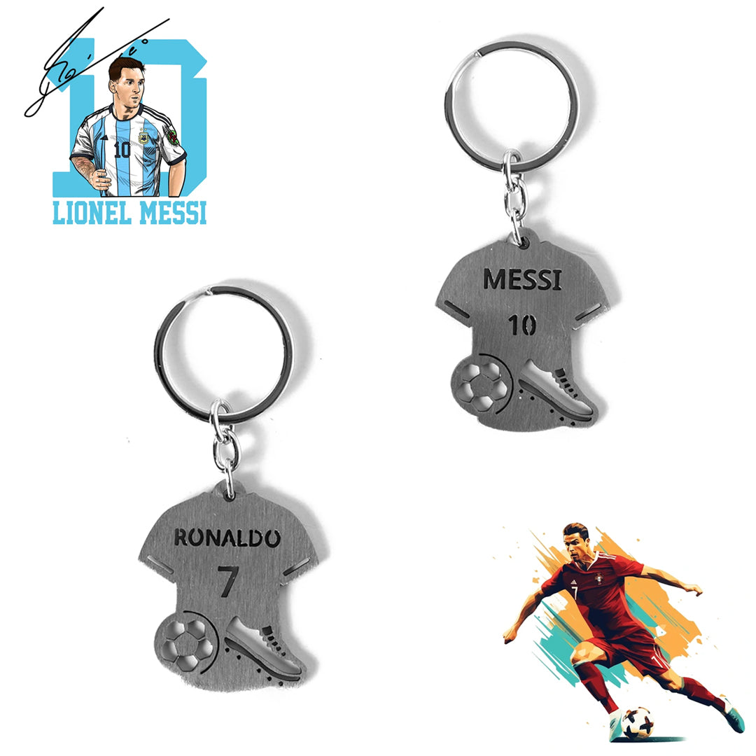 Football Jersey Metal Keychain | Lionel Messi | Cristiano Ronaldo