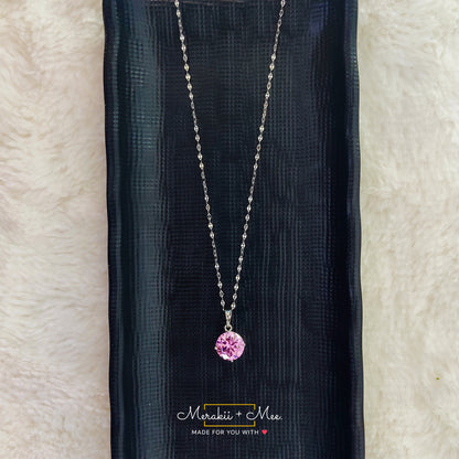 Pink Star Minimal Diamond Necklace