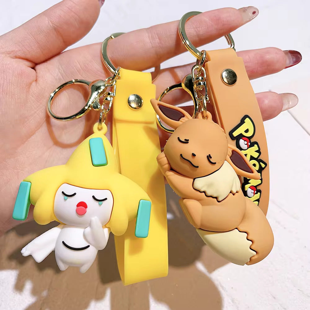 Cute & Adorable Sleeping Baby Pokémon Keychain with Bag Strap