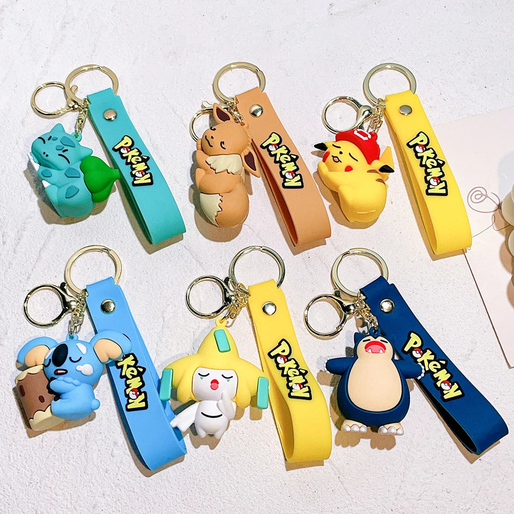 Cute & Adorable Sleeping Baby Pokémon Keychain with Bag Strap