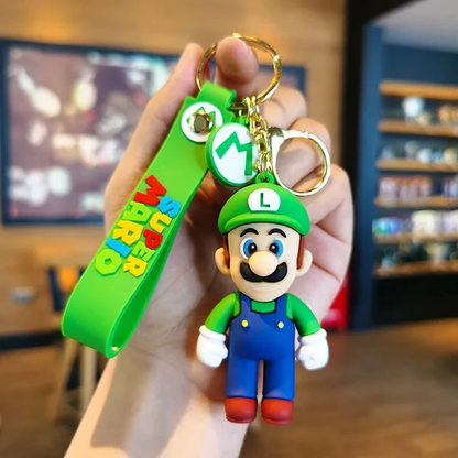 Super Mario & Luigi Rubber Keychain | Comes With A Bag Hook & Hand Strap