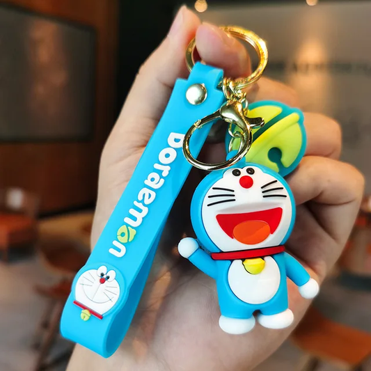 Playful Doraemon Rubber Keyring