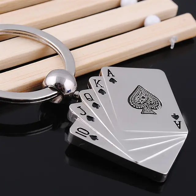 Vegas Style Card Stack Keychain