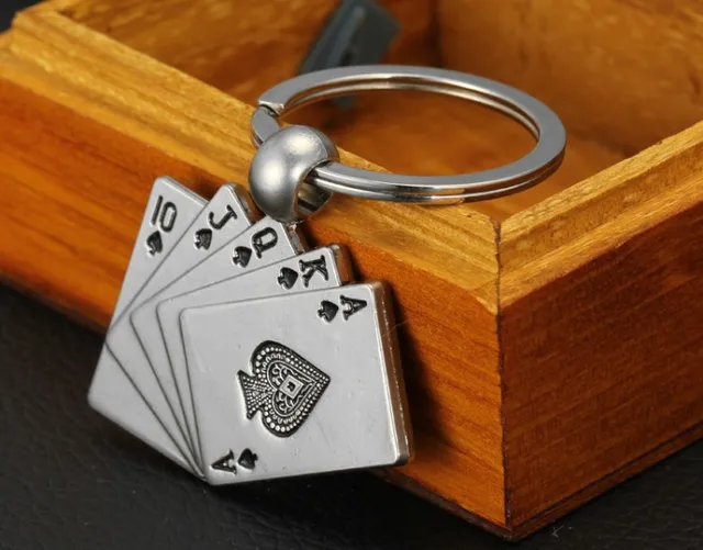 Vegas Style Card Stack Keychain