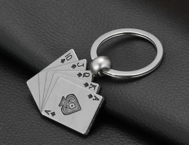 Vegas Style Card Stack Keychain