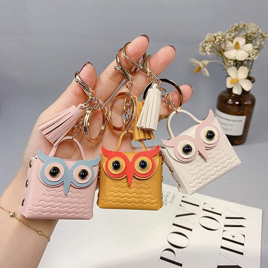 Cute Owl Eye Mini Small Handbag Keychain