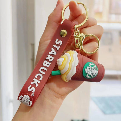 Starbucks Coffee Sipper and Glass Keychain