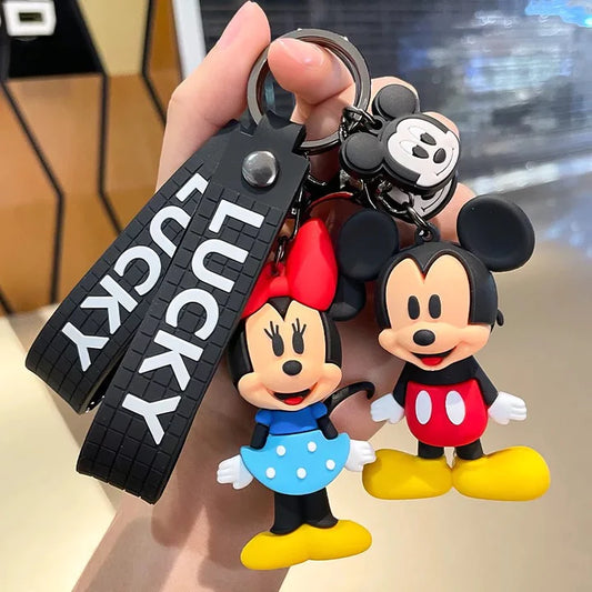 Mickey & Minnie 3D Rubber Keychain with Hook and Strap