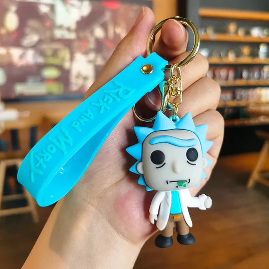 Rick and Morty 3D Keychain with Strap