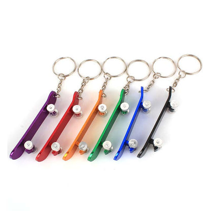 Mini Skateboard Keychain with Bottle Opener