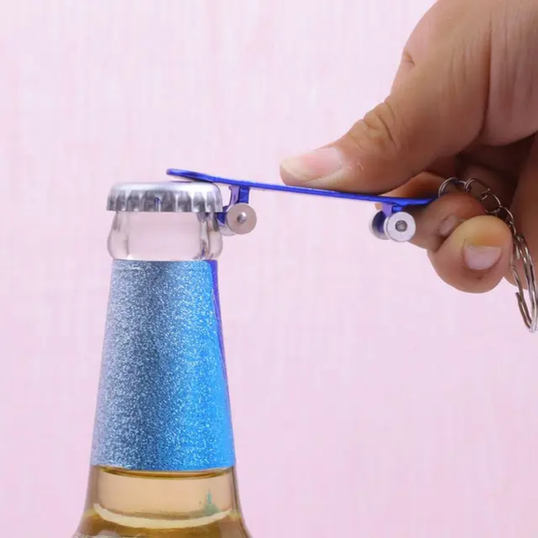 Mini Skateboard Keychain with Bottle Opener