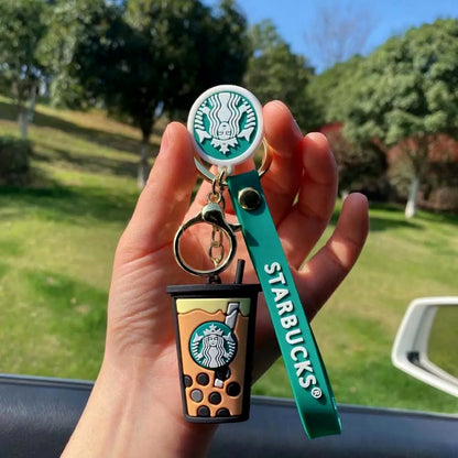 Starbucks High-quality rubber Keychain with Strap and Charm