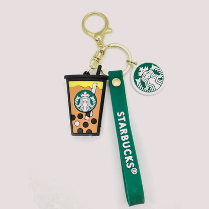 Starbucks High-quality rubber Keychain with Strap and Charm