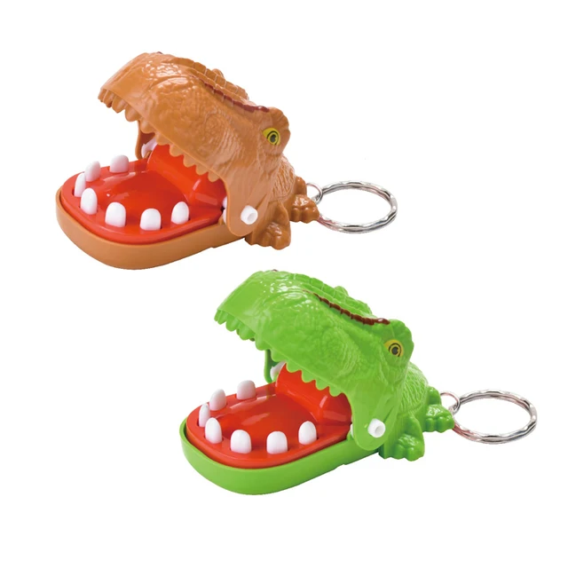 Tricky Finger Trapping Toy Keychain | Dinosaur