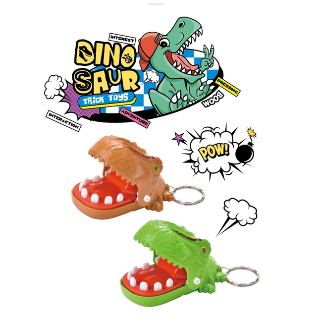 Tricky Finger Trapping Toy Keychain | Dinosaur