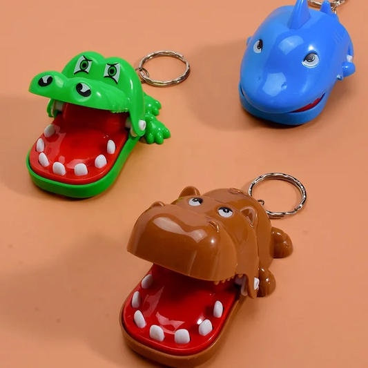 Tricky Finger Trapping Toy Keychain | Alligator | Hippo | Shark