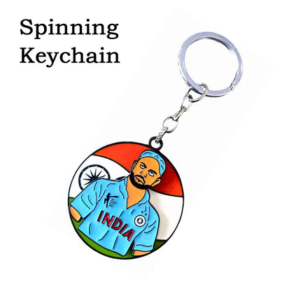 Virat Kohli Spinning Keychain - Iconic Cricket Legend