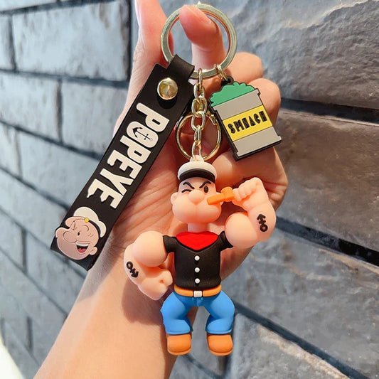 Popeye The Sailor Man Rubber Keychain - Get strong and stylish